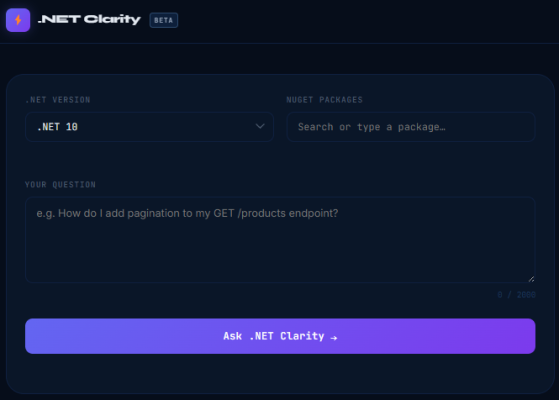 Amendment to the .NET/C# AI tool that removes the C# version question