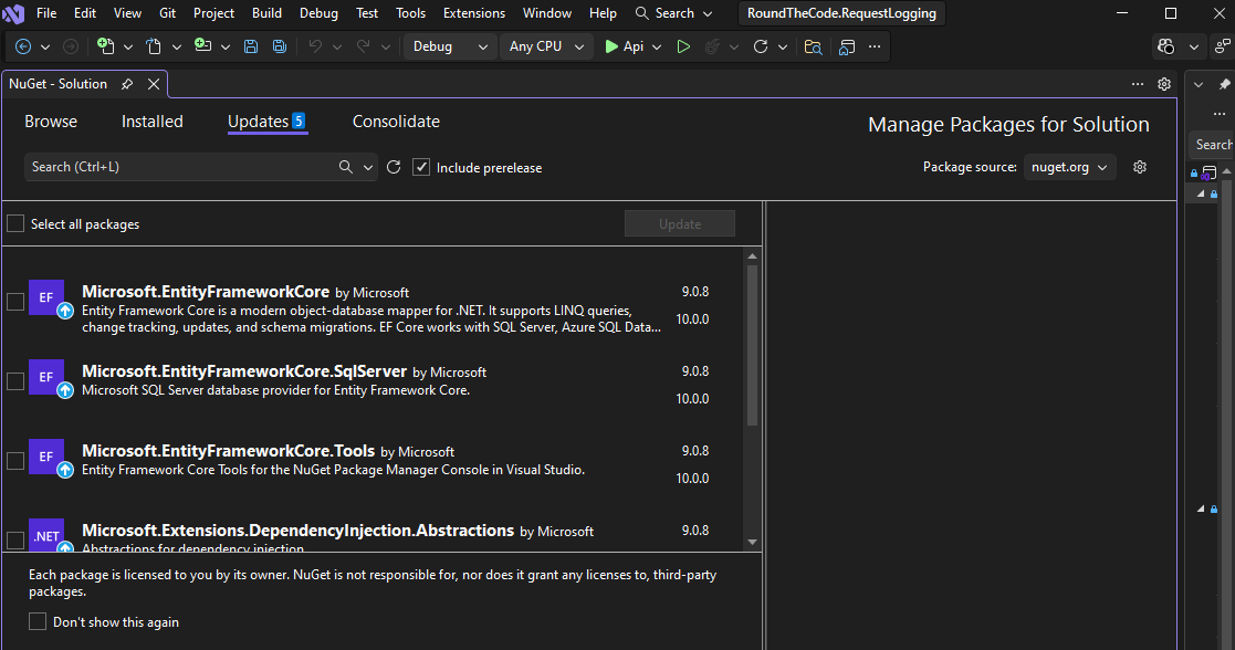 Update NuGet packages to their latest version