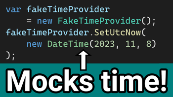 TimeProvider example for mocking time and timer in xUnit