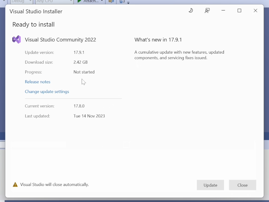How to update Visual Studio to the latest version