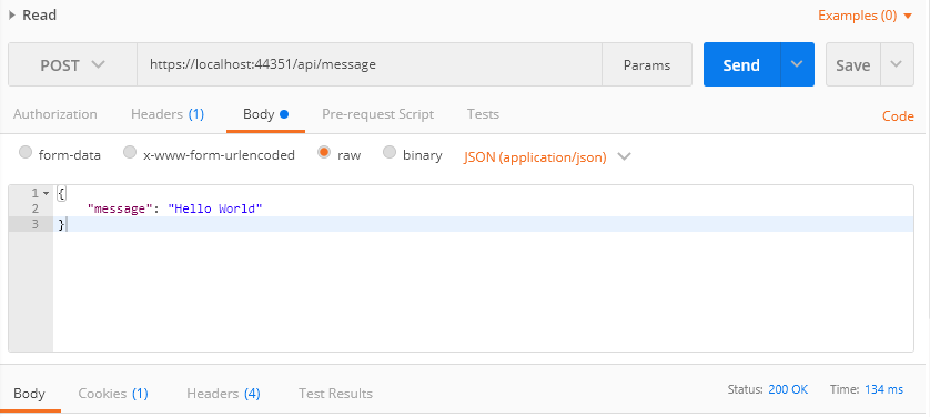 Use Postman to send a HTTP POST with JSON
