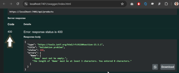 Using an exception handler now throws 400 Bad Request