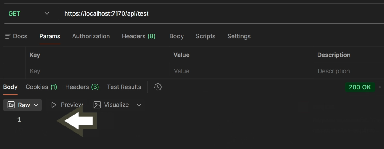 API call in Postman returns 200 but empty content