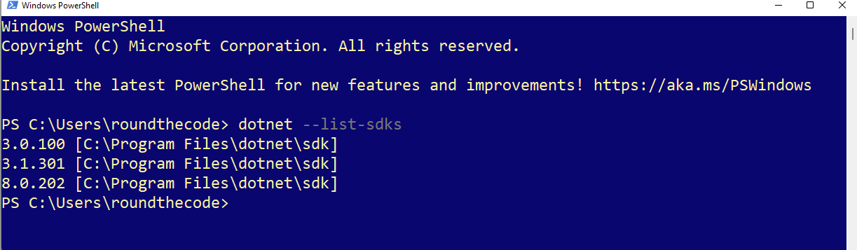 How to find out which .NET SDK's are installed