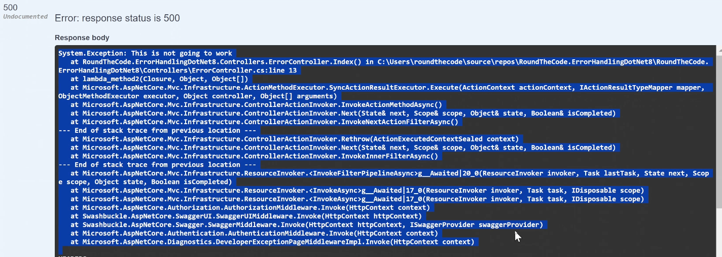 Debug information for exception handling in C#