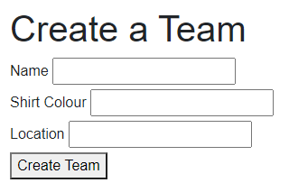 Creating a team in Blazor Wasm using an API