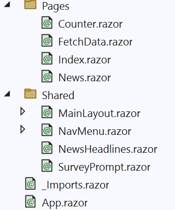 Razor pages in a Blazor WebAssembly app
