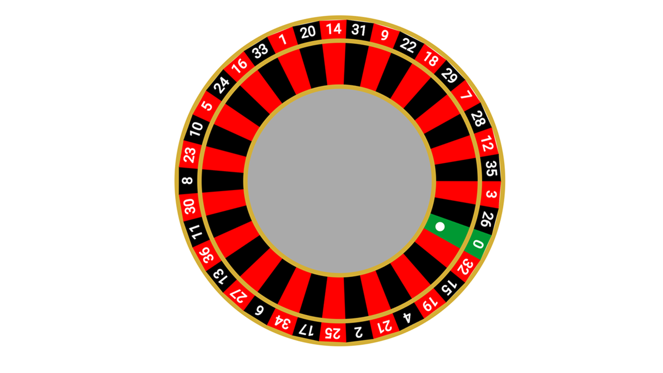 A roulette wheel written in C# for game development in Blazor WebAssembly