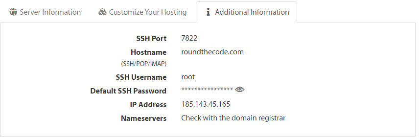 SSH Information on A2 Hosting Unmetered VPS