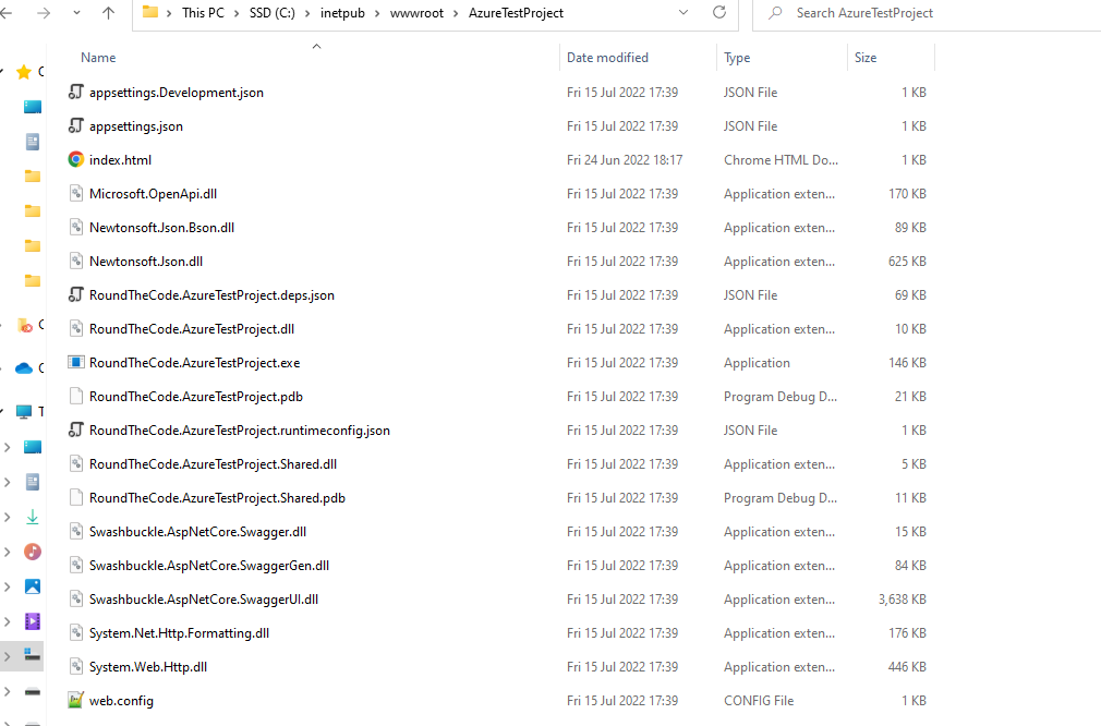 Deployed files from Azure DevOps