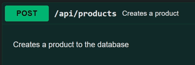 OpenAPI/Swagger documentation shows the summary and description