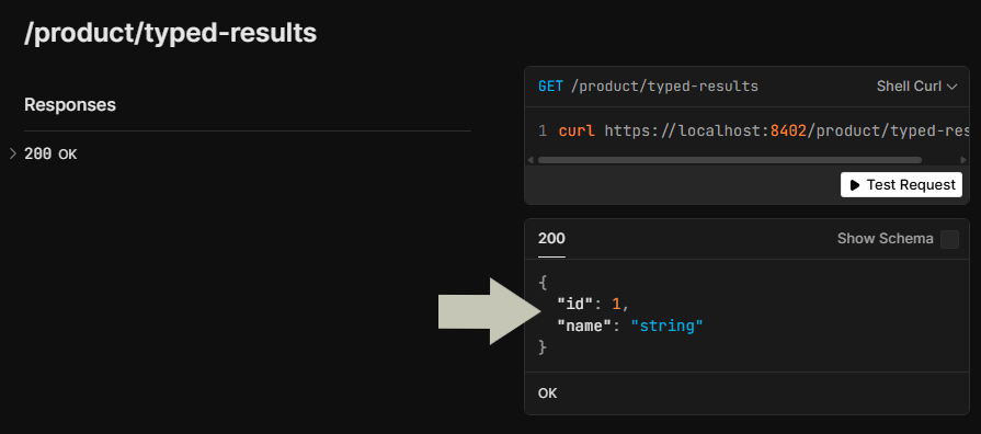 The TypedResults type does return any metadata for the response