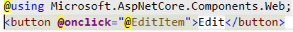 Blazor Event Handler Found using Microsoft.AspNetCore.Components.Web