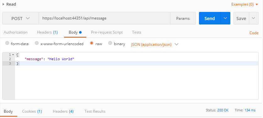 Use Postman to send a HTTP Post with JSON